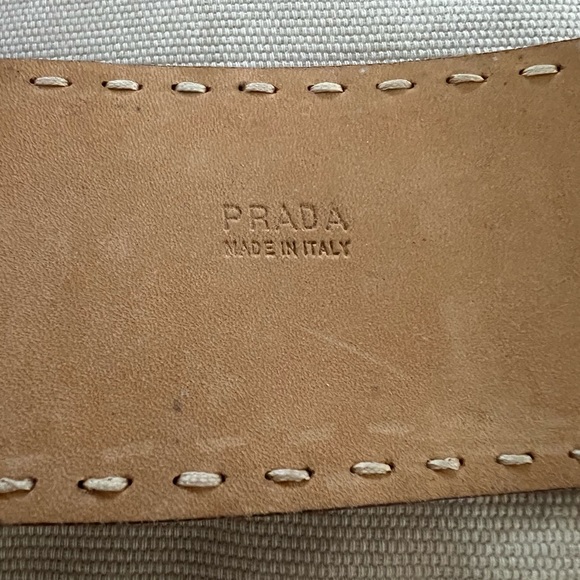 Prada Leather Thick Belt Large Silver Buckle boho festival - Picture 5 of 12